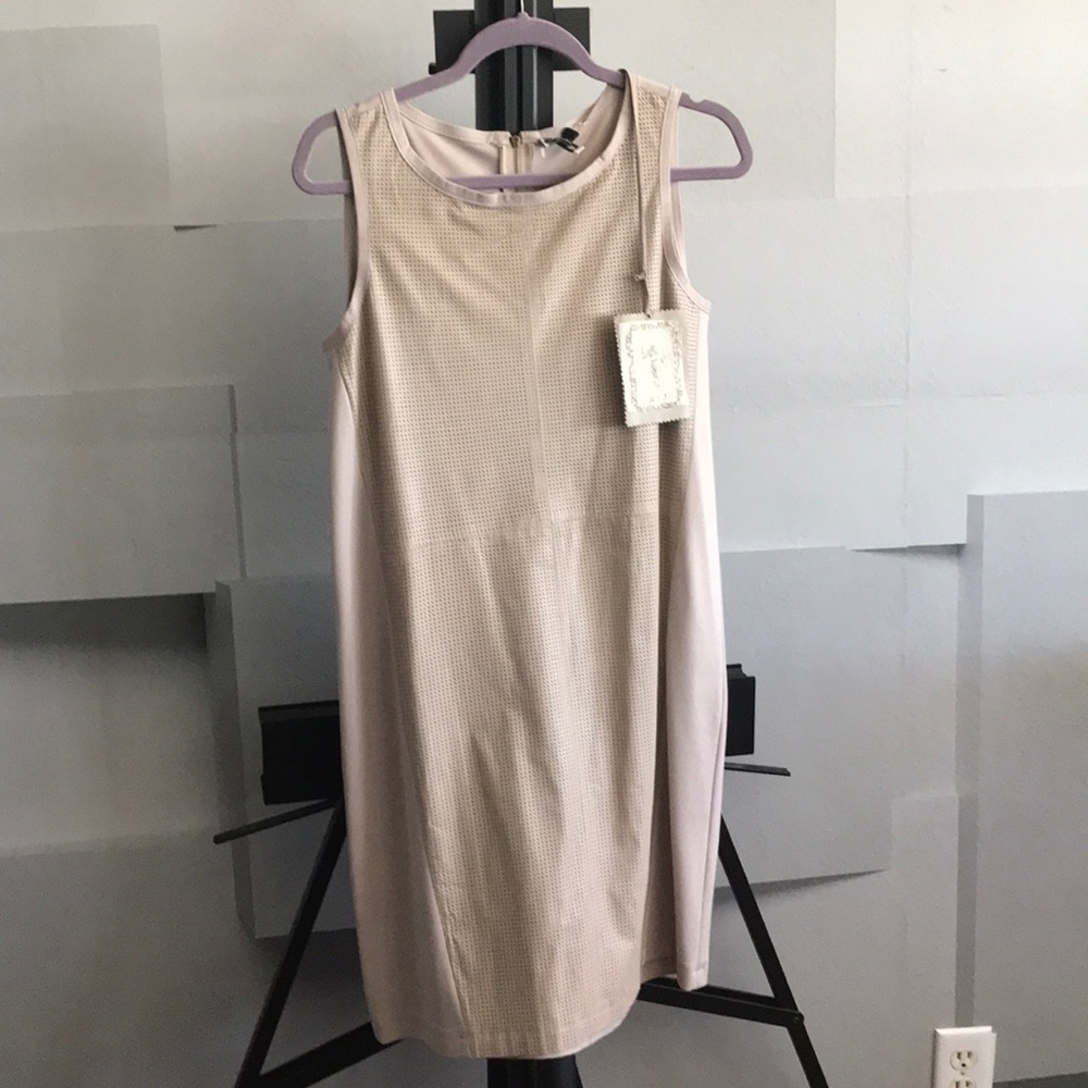 My tribe leather front dress